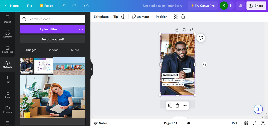 Canva image editor