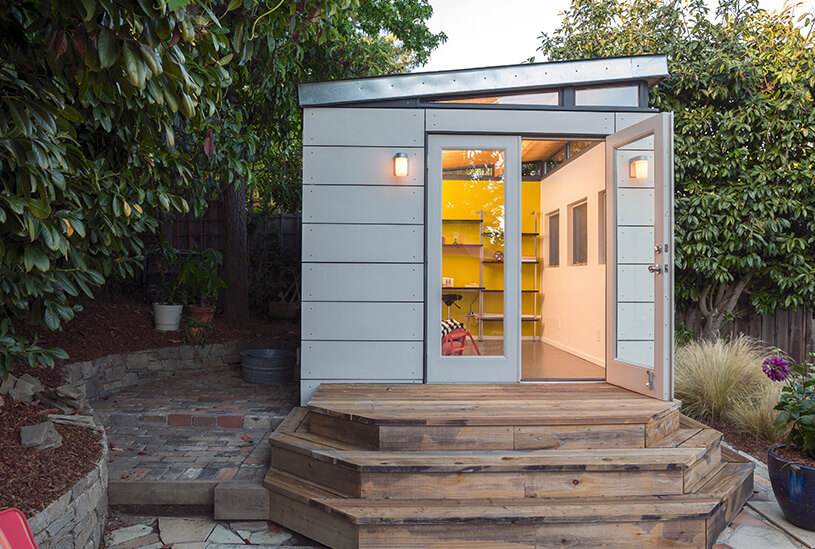 Converted outbuilding in the garden of a property