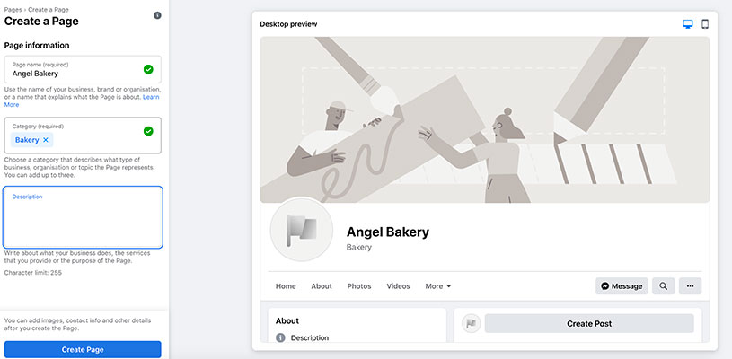 Naming your business on Facebook Business