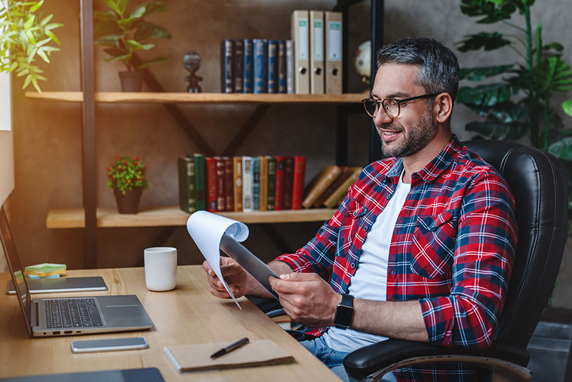 Man working in home office