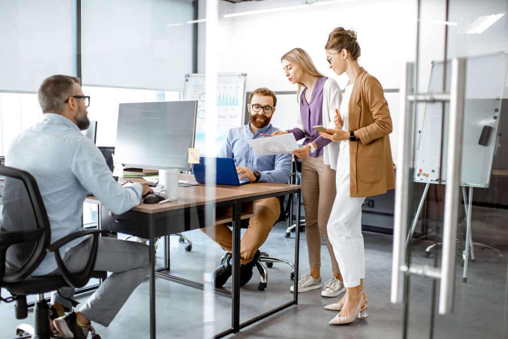 People working together in a modern office