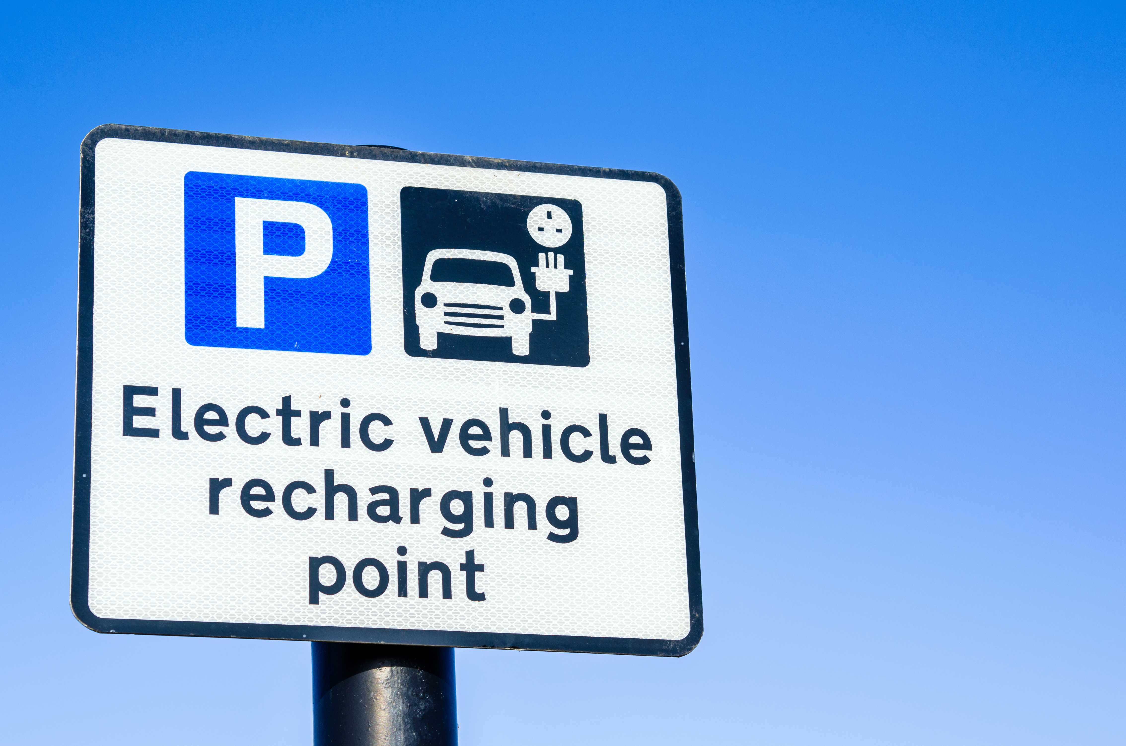 Electric vehicle charging point sign