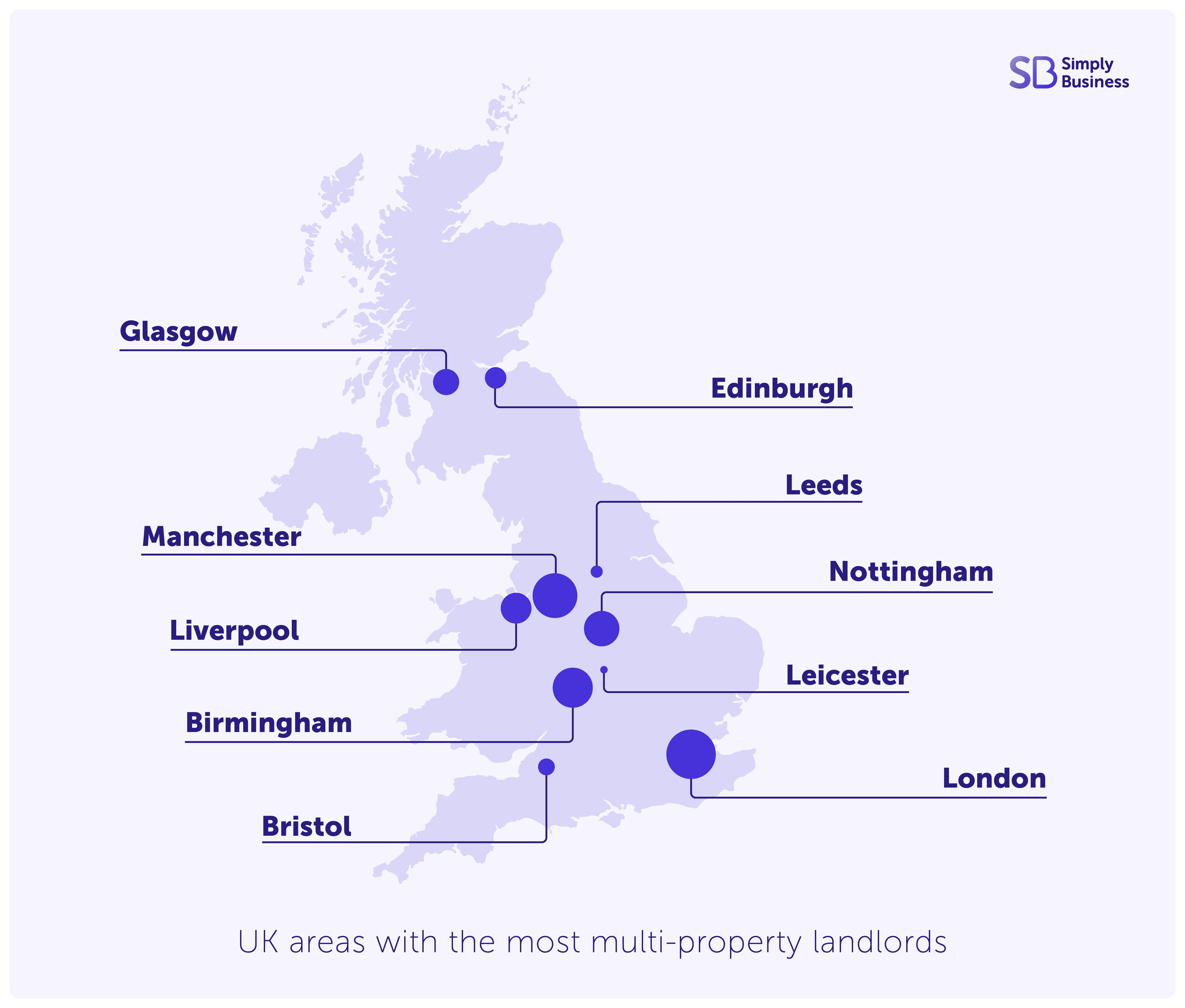 Map showing the best buy-to-let areas for portfolio landlords in 2024