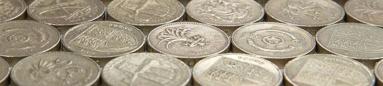 A closeup of British pounds