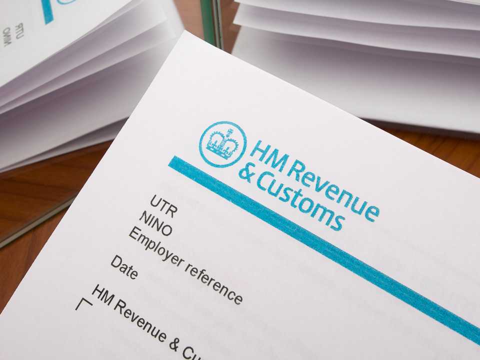 HMRC form with UTR number on