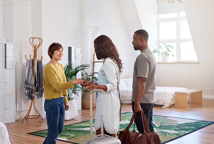 Holiday let landlord welcoming tenants
