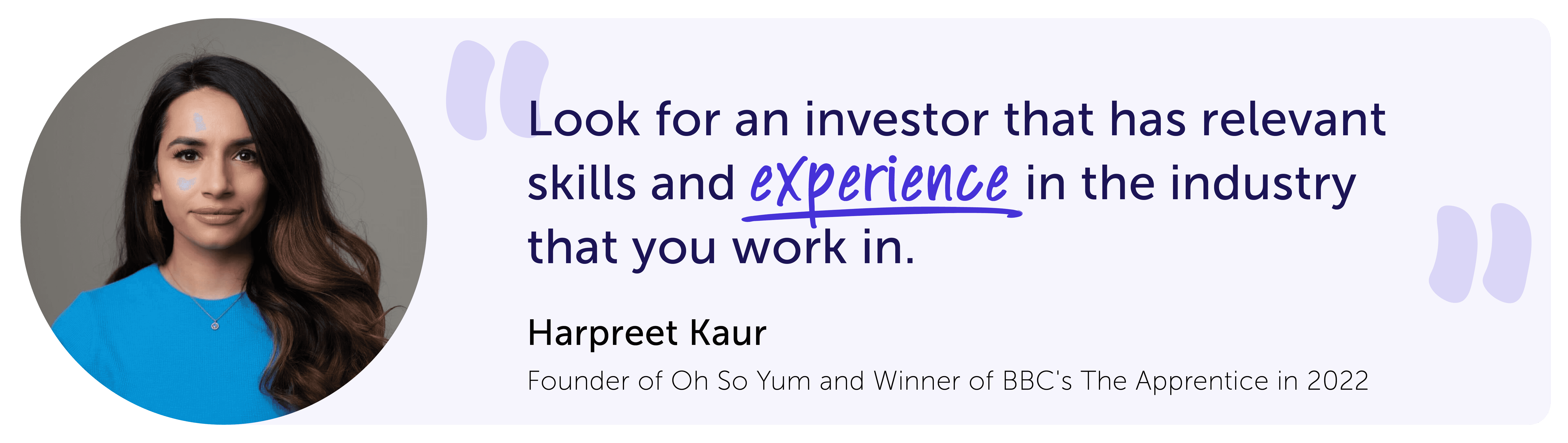 A quote about working with investors