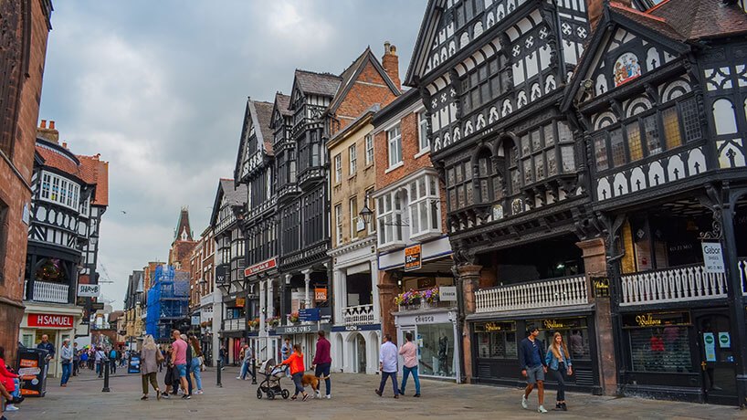 Commercial buildings on a high street