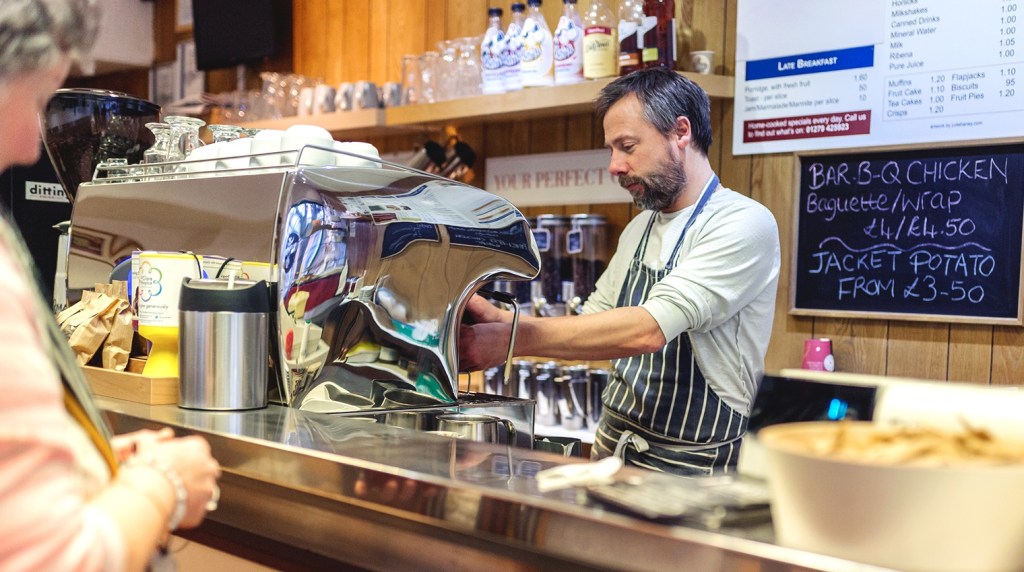 Barista brewing a coffee