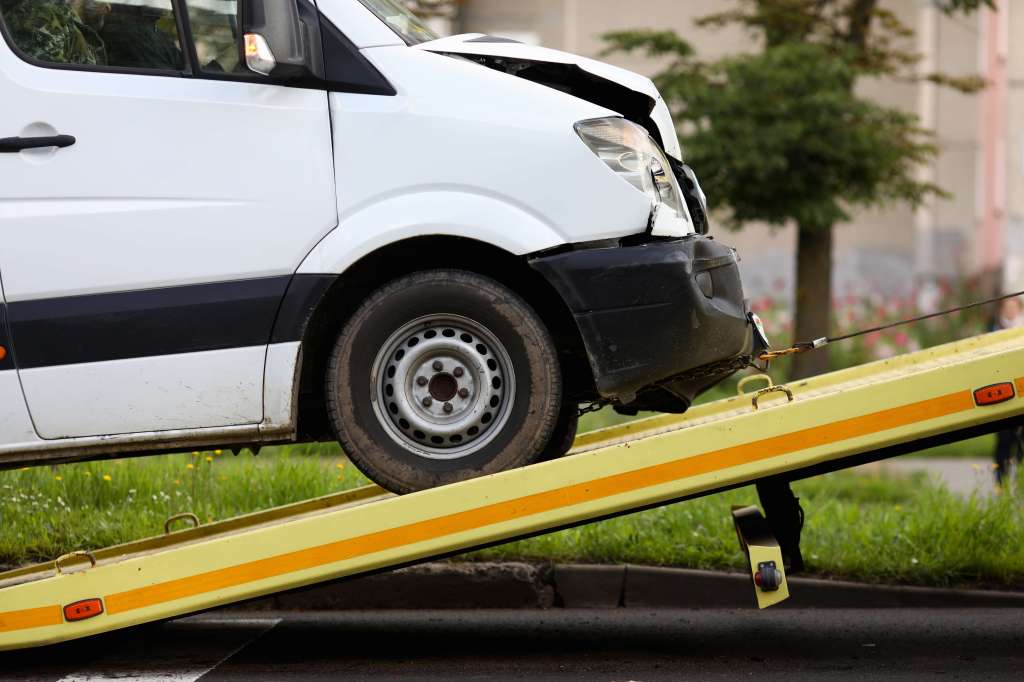 Van that's been in a collision