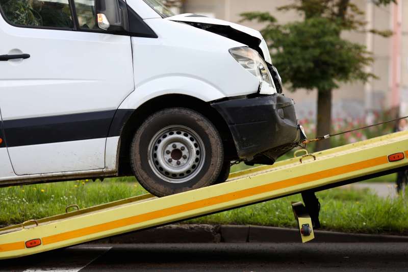 Van that's been in a collision