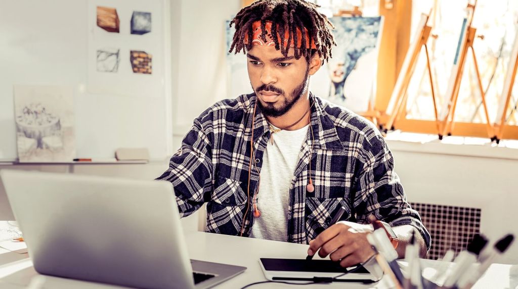 Man using a laptop