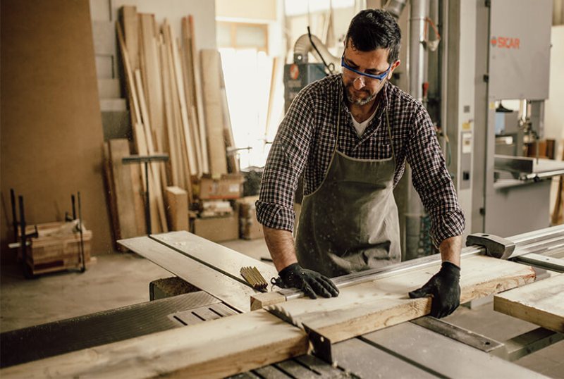 Carpenter working on project