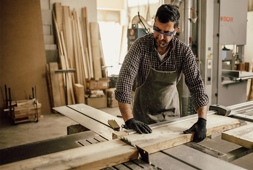 Carpenter working on project