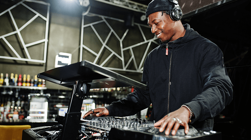 DJ working at a bar
