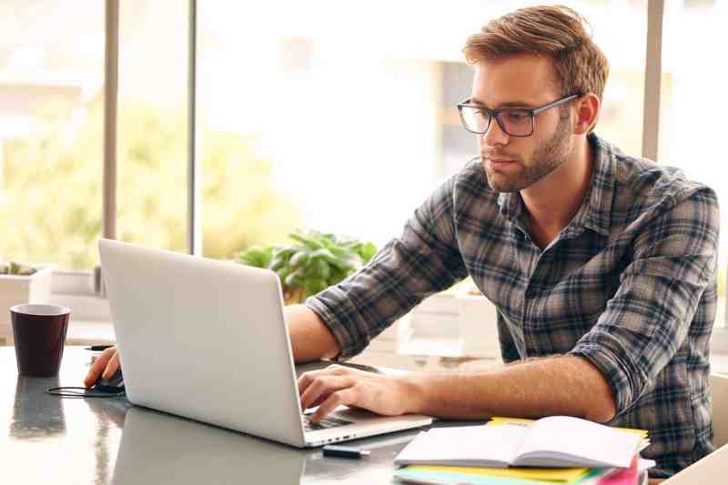 Man working on laptop
