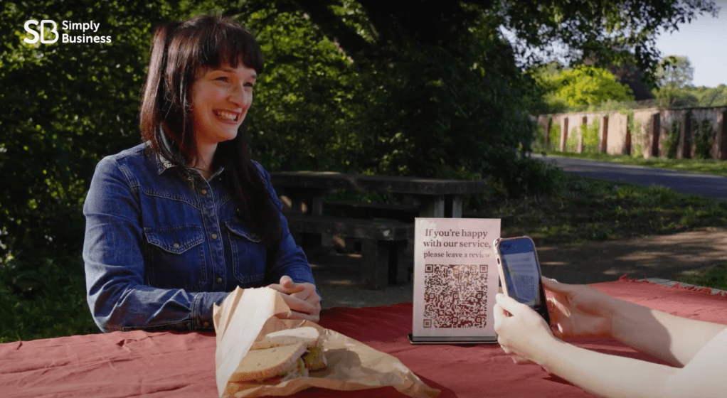 A QR code for a Google review