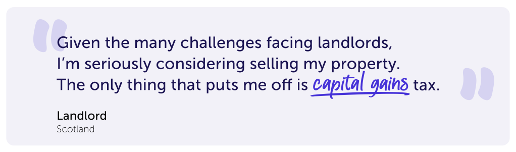 A landlord explains why a high capital gains tax bill is preventing them from selling their buy-to-let property