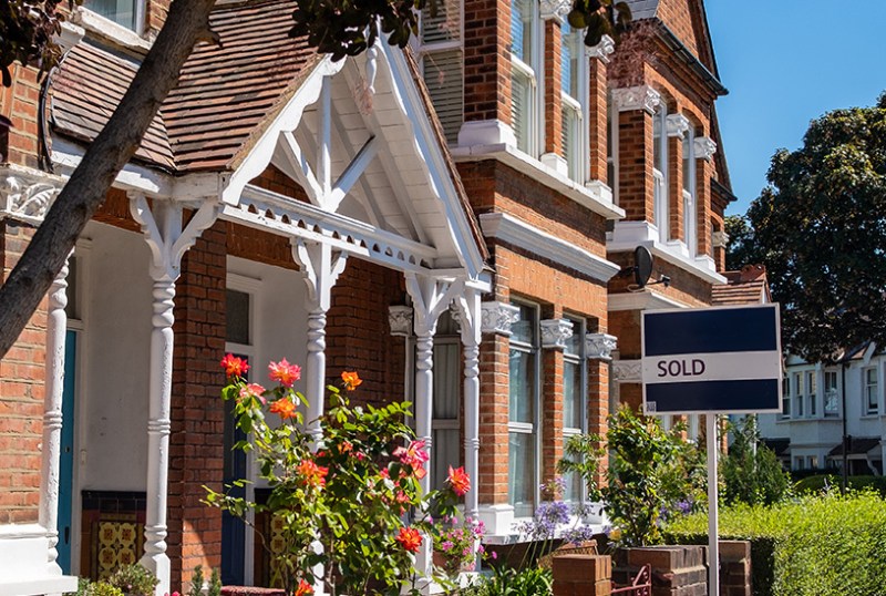 UK house with sold board outside