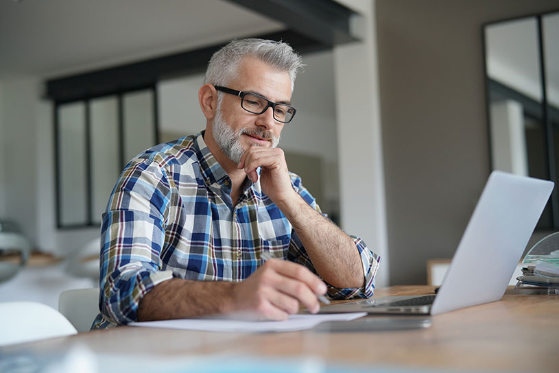 Man working on laptop