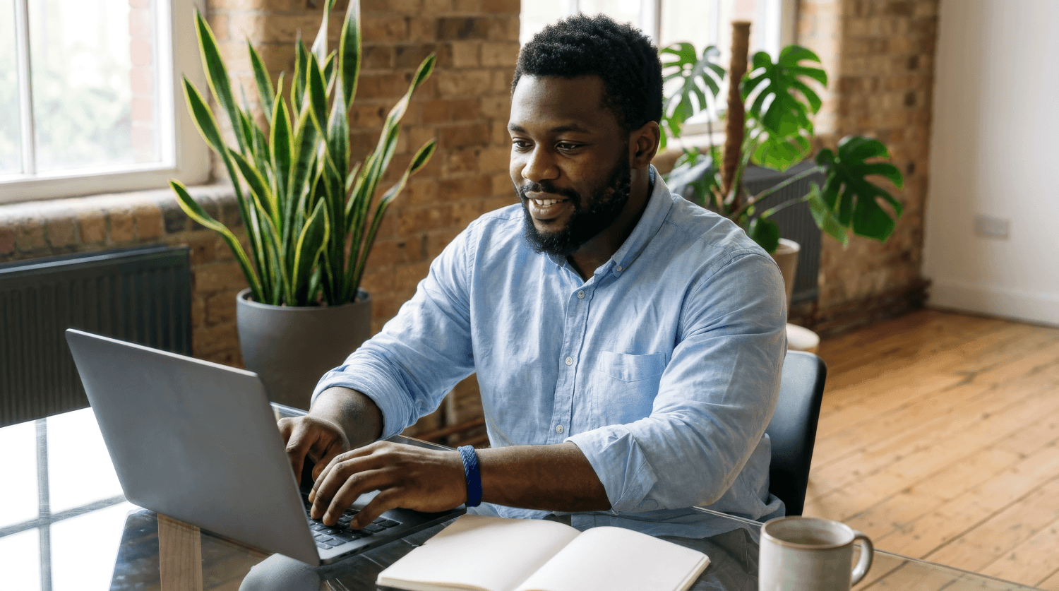 Man working on his laptop