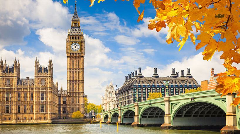 London in Autumn where the Autumn Budget 2026 will take place